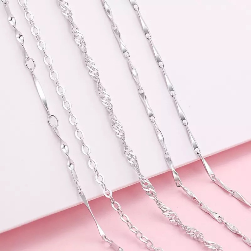 1-10 Anthro 925 Sterling Silver Snake Chain 1 out of 10 Styles Necklace - Picture 7 of 16